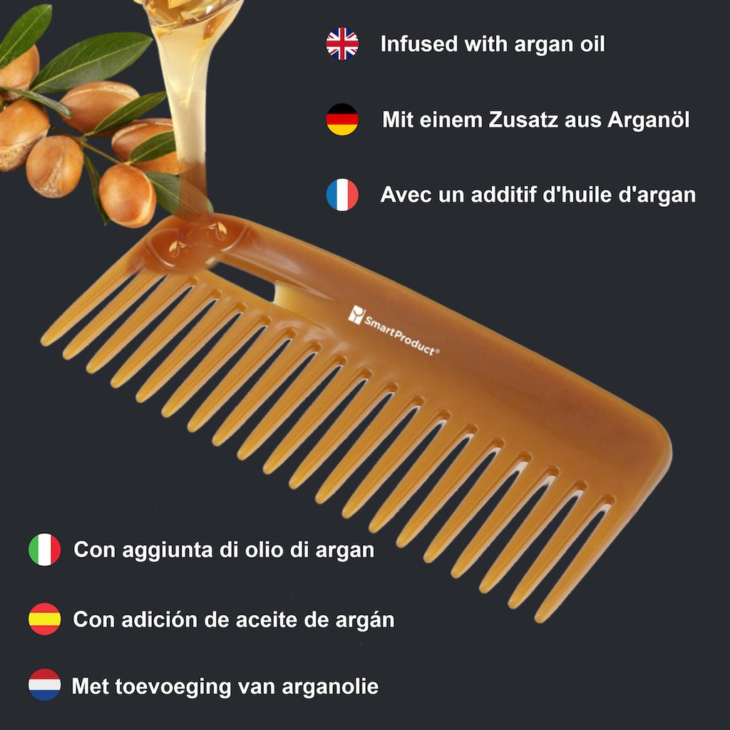 Ultrafeiner Haarkamm mit breiter Zähne, mit Arganöl angereichert Antistatisch Kamm von SmartProduct